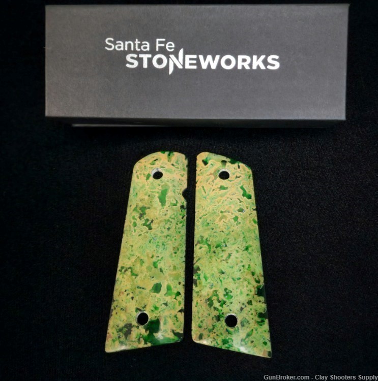 Santa Fe Stoneworks 1911 Government Hot Springs Grips Green-img-0