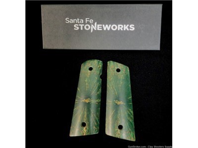 Santa Fe Stoneworks 1911 Government Spalted Beech Green Grips
