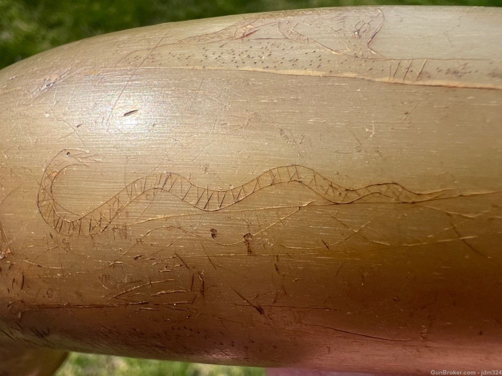 Engraved Early US Federal Powder Horn Identified Named and Dated 1834 War -img-8
