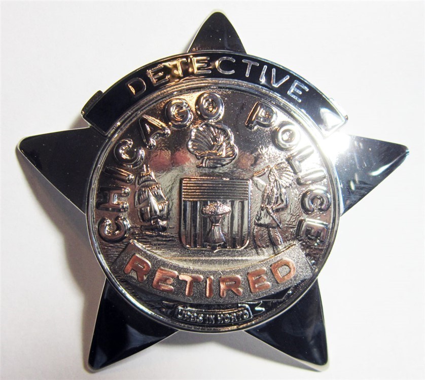 Badge Chicago Police Detective w/ CUSTOM star # order-img-0