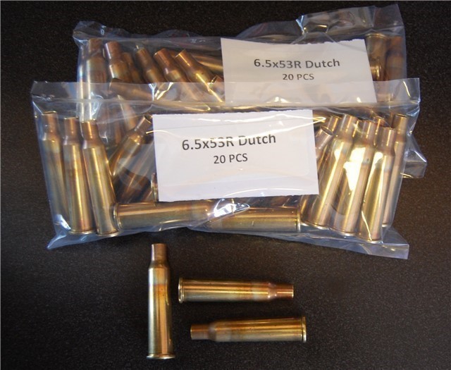 6.5x53R Dutch Mannlicher Brass Boxer Casings (20)-img-0
