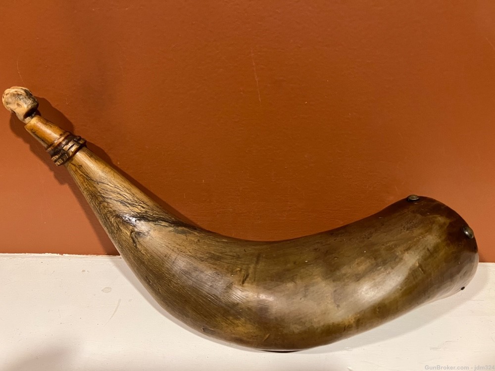 French & Indian War Revolutionary Period Artillery Cannon Powder Horn US -img-1
