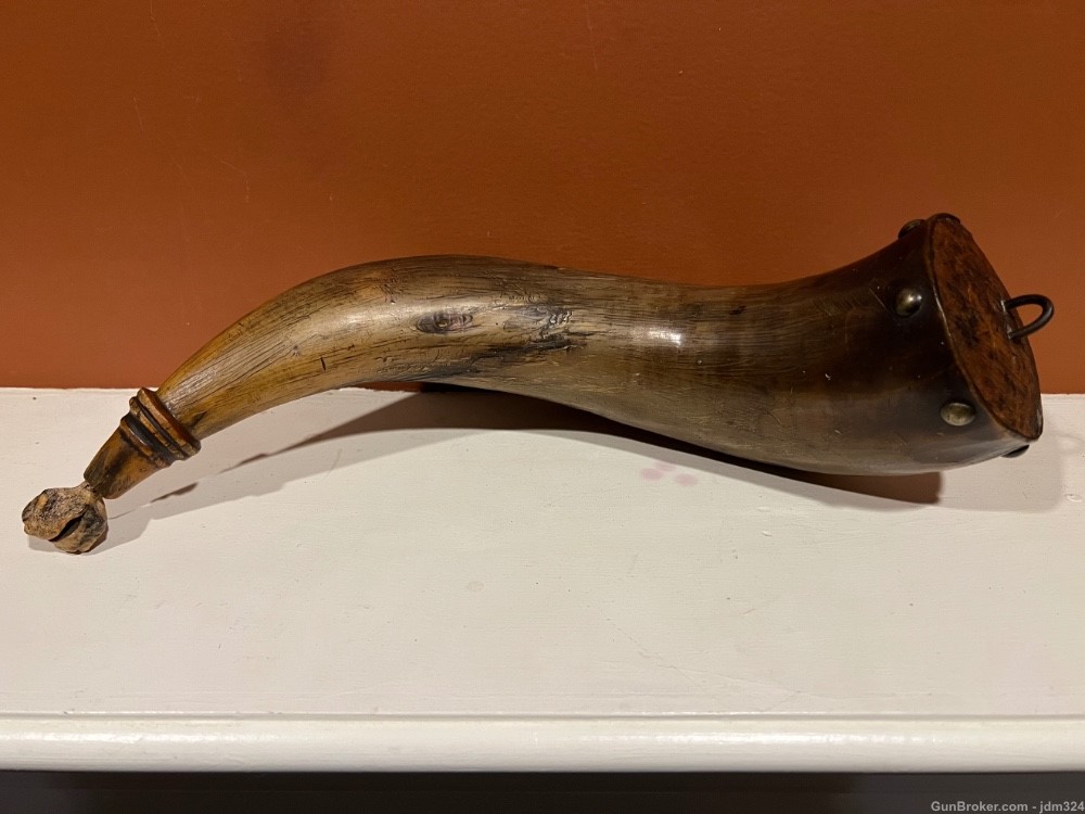 French & Indian War Revolutionary Period Artillery Cannon Powder Horn US -img-0