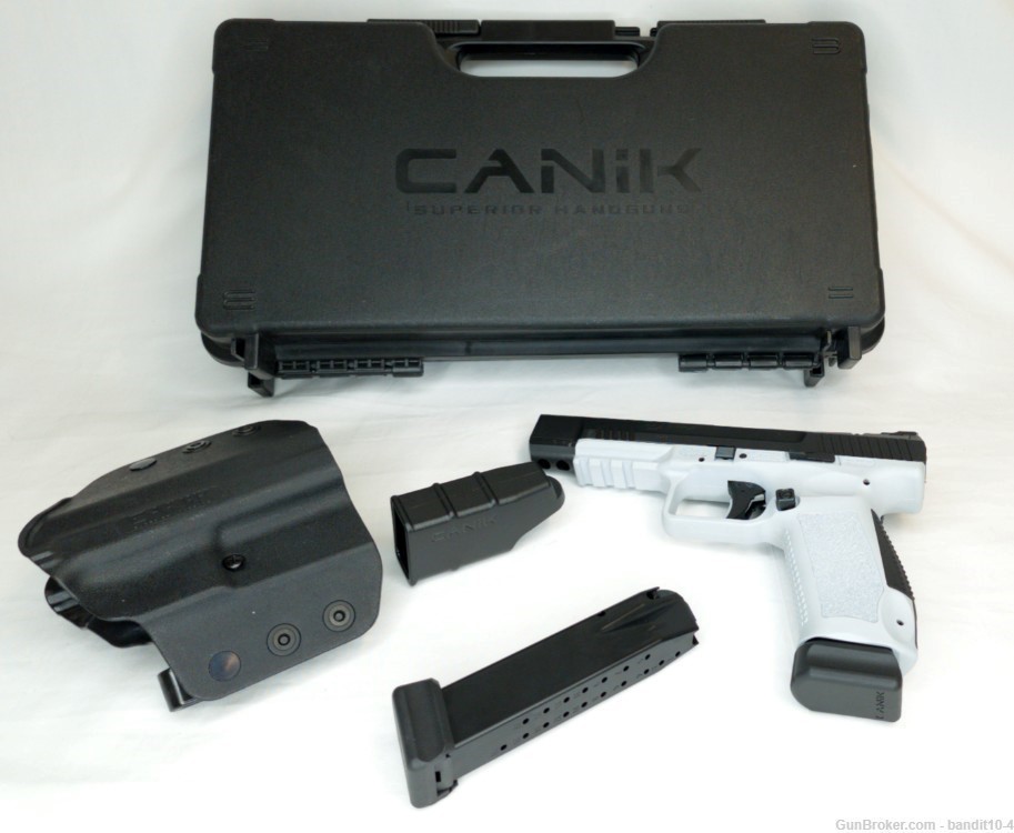 Canik TP9SFX 9mm 20rd White 5.2" Barrel, Holster Black/White 16564-img-0