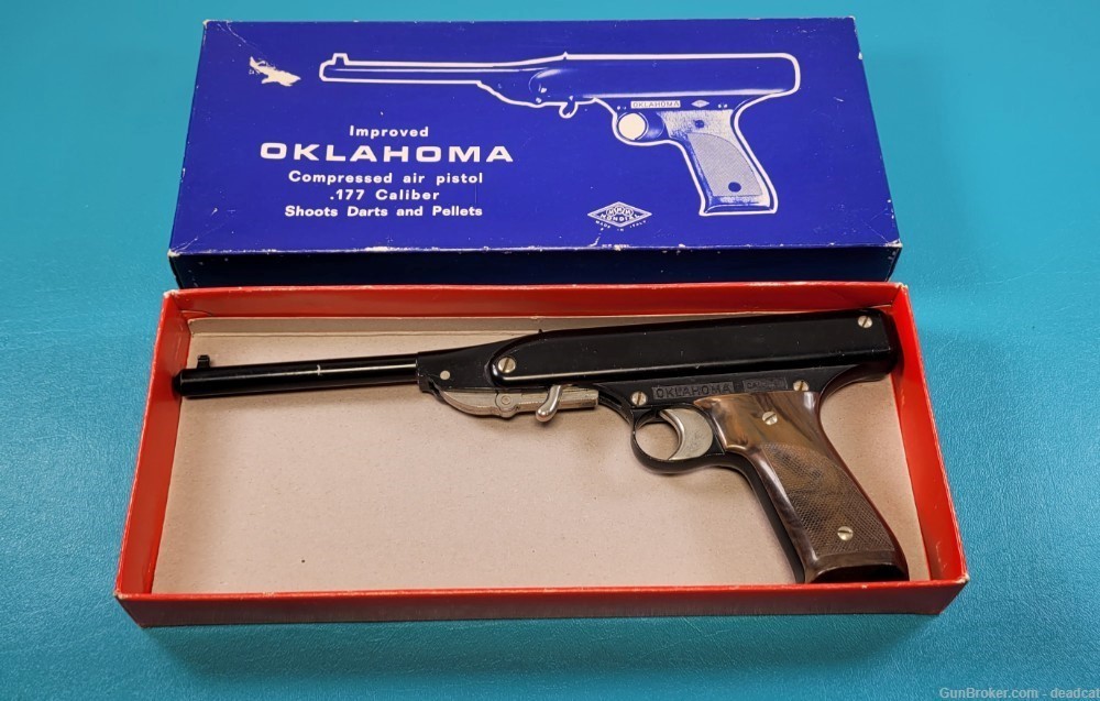 Vintage Mondial MMM Oklahoma Air Pistol .177 Pellet Original Box Italy-img-0