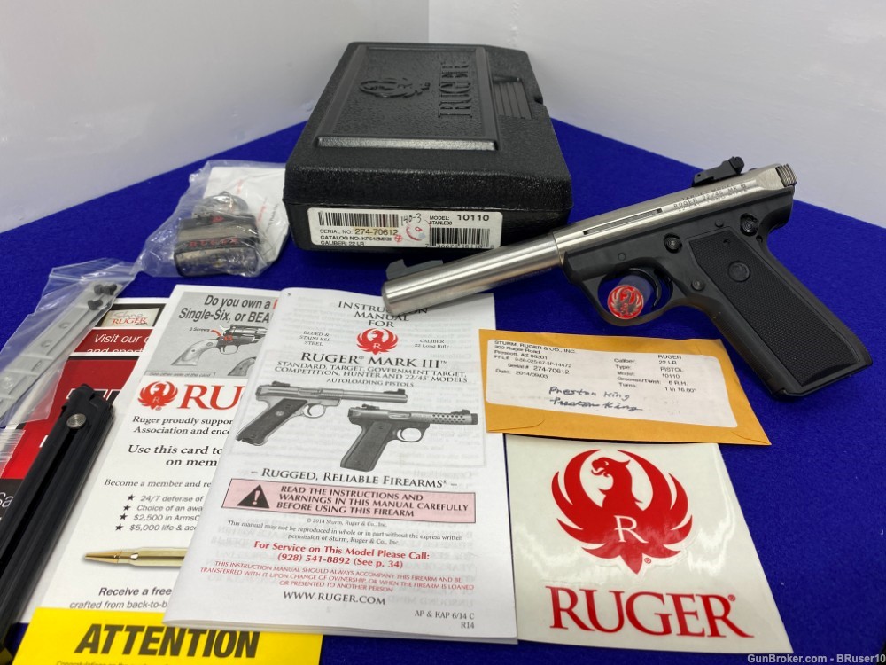 2016 Ruger 22/45 MK III Target Model 22 LR Stainless *SWEET RUGER WITH BOX*-img-0