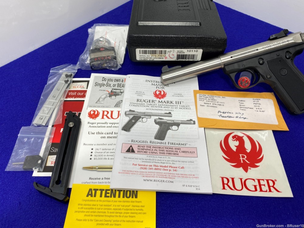 2016 Ruger 22/45 MK III Target Model 22 LR Stainless *SWEET RUGER WITH BOX*-img-4