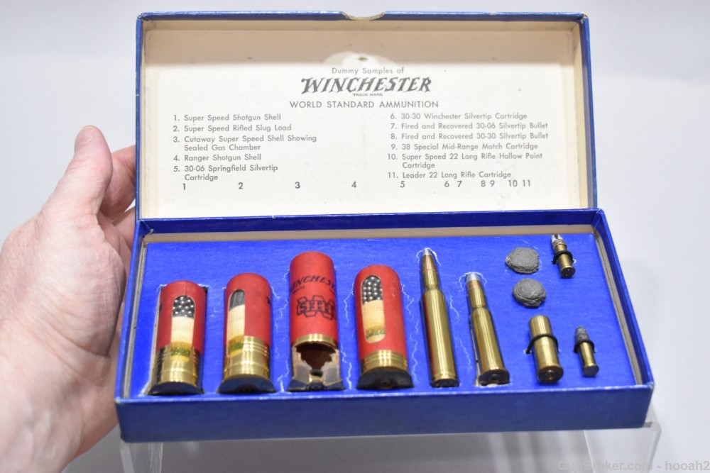 Nice Vintage Winchester Factory Dummy Sample Display W Hinged Box-img-8