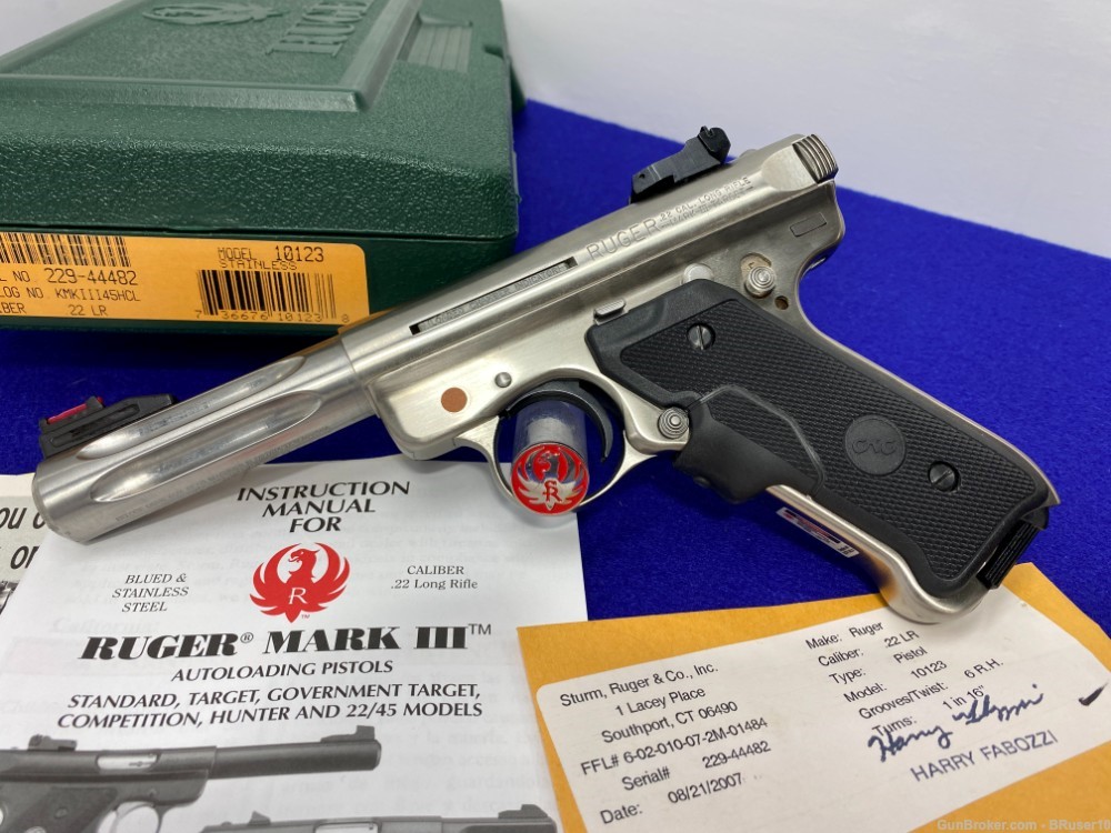2007 Ruger Mark III Hunter .22LR SS 4 1/2" *INCREDIBLE CRIMSON TRACE GRIPS*-img-5