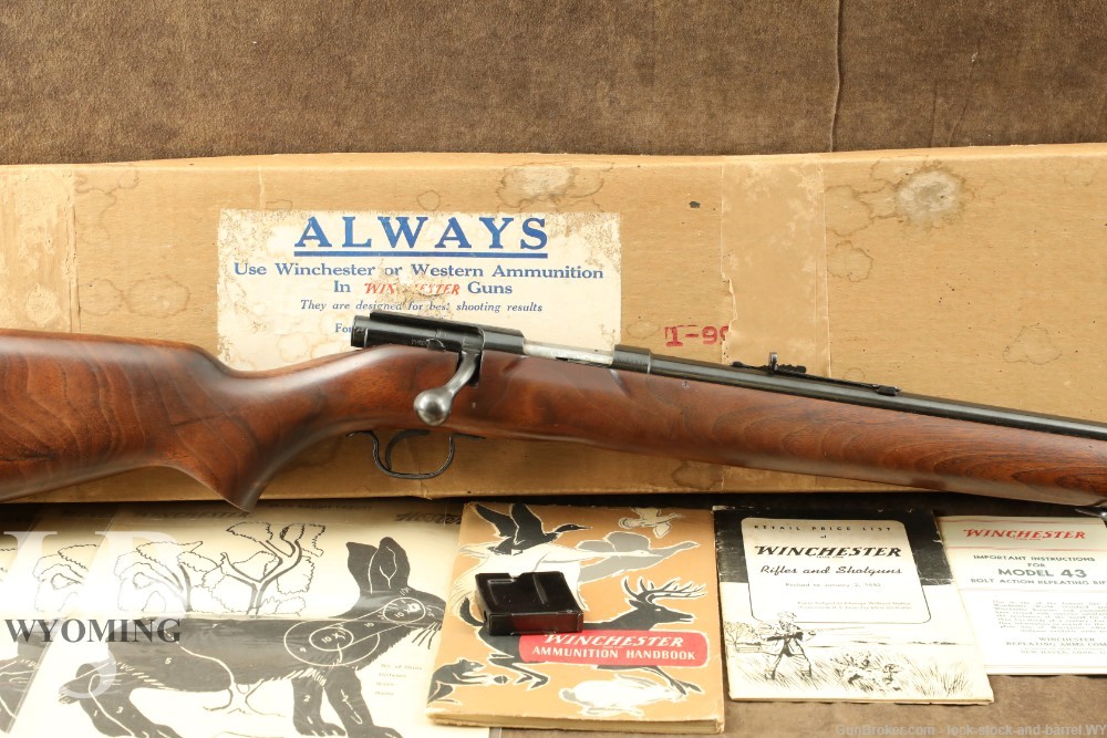 Pre-64 Winchester Model 43 Standard .22 Hornet Bolt Action Rifle C&R 1950-img-0