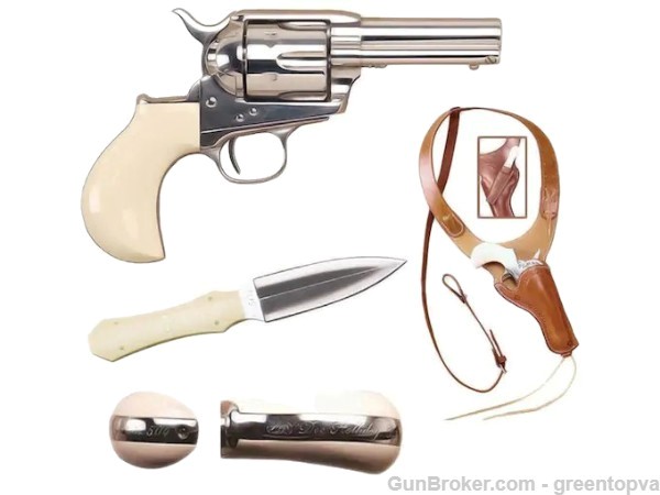 Cimarron Doc Holliday Thunderer Combo 45 Colt (LC) 6 Shot, 3.50 Nickel Barr-img-3