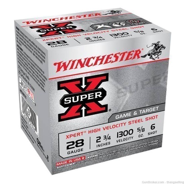 125 Rounds Winchester 28 Ga Shotgun 2.75” Upland Shells 5/8 Oz STEEL No. 6-img-0
