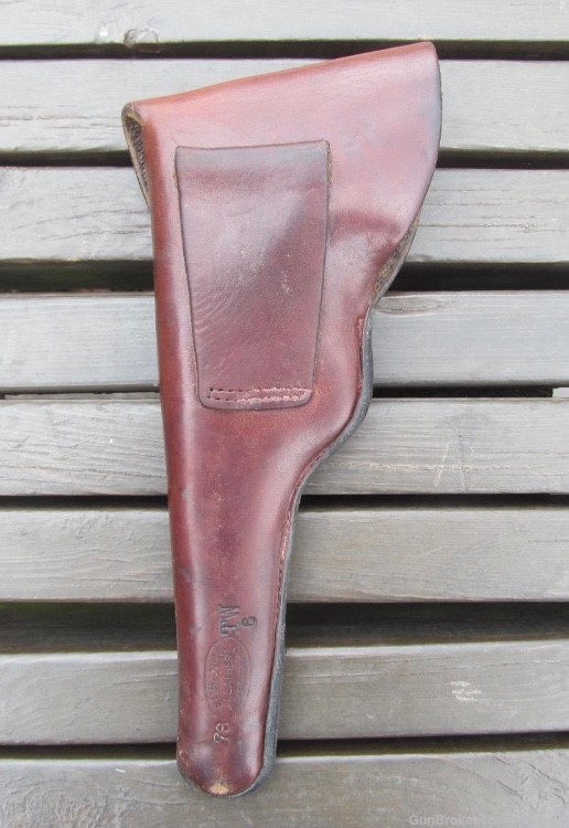 Vintage Western Eubanks Leather Boise Idaho Flap Holster Colt Woodsman-img-2