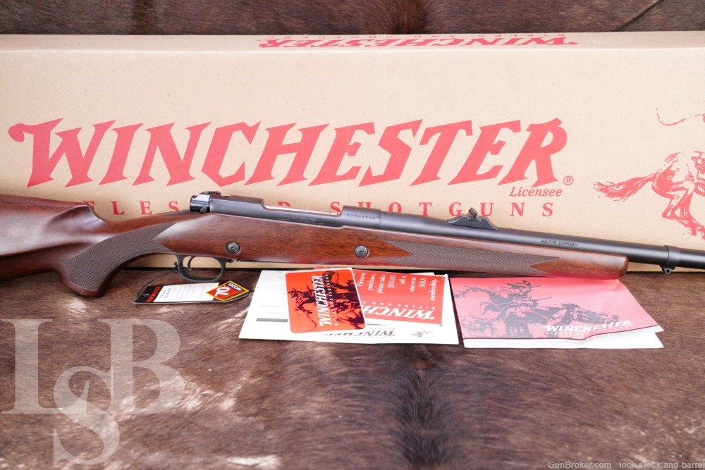 Winchester Model 70 LH Safari Express Classic .375 H&H MAG 24” Rifle & Box -img-0