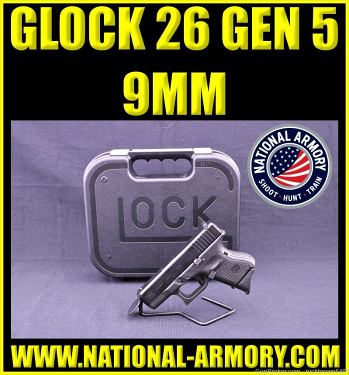 GLOCK 26 GEN 5 9MM 3.43" BARREL 10 RD W/ FACTORY BOX 2 MAGS G26 GEN5 -img-0
