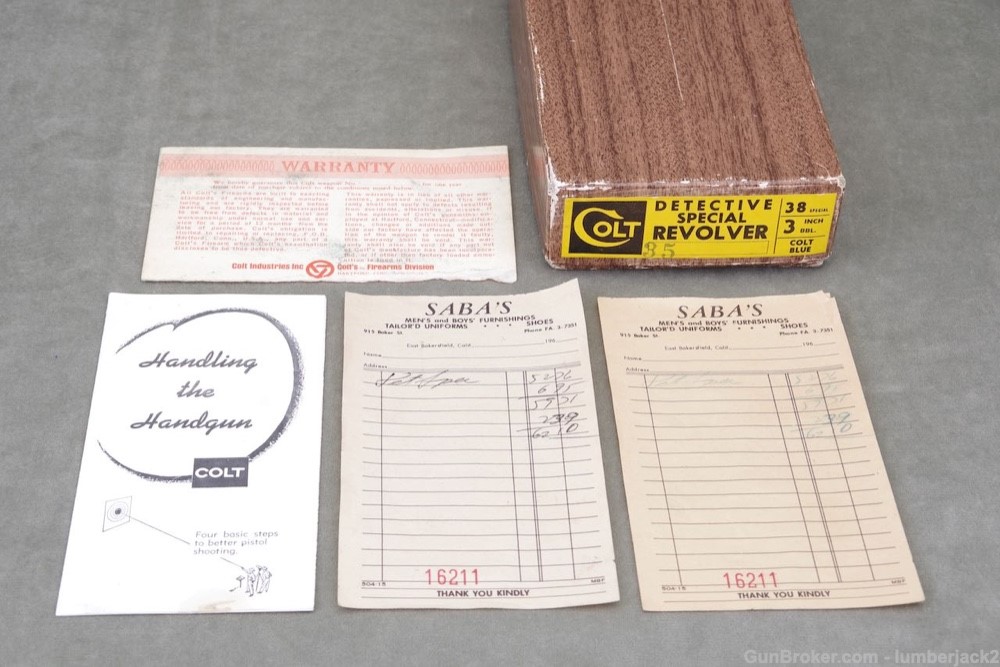 1965 Colt Detective Special 3'' Blue w Orig. Box Papers Sales Receipt 98%+ -img-5