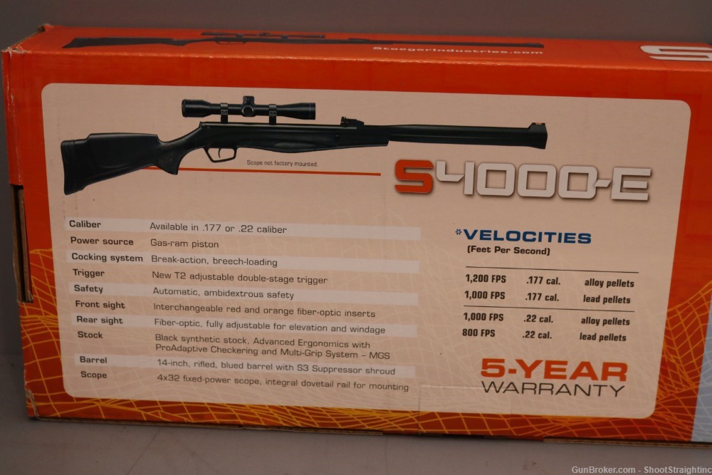 Stoeger S400-E .177 Air Rifle w/ Scope & Suppressor Combo - NEW --img-10