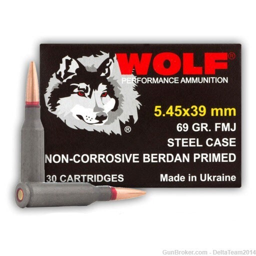 Wolf Performance Ammunition 5.45x39 - 69 gr FMJ - 180 Rounds - 6 Boxes-img-0