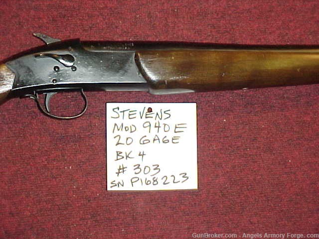 BK# 303 - Stevens Model 940E - 20 Gage Single Shotgun-img-2