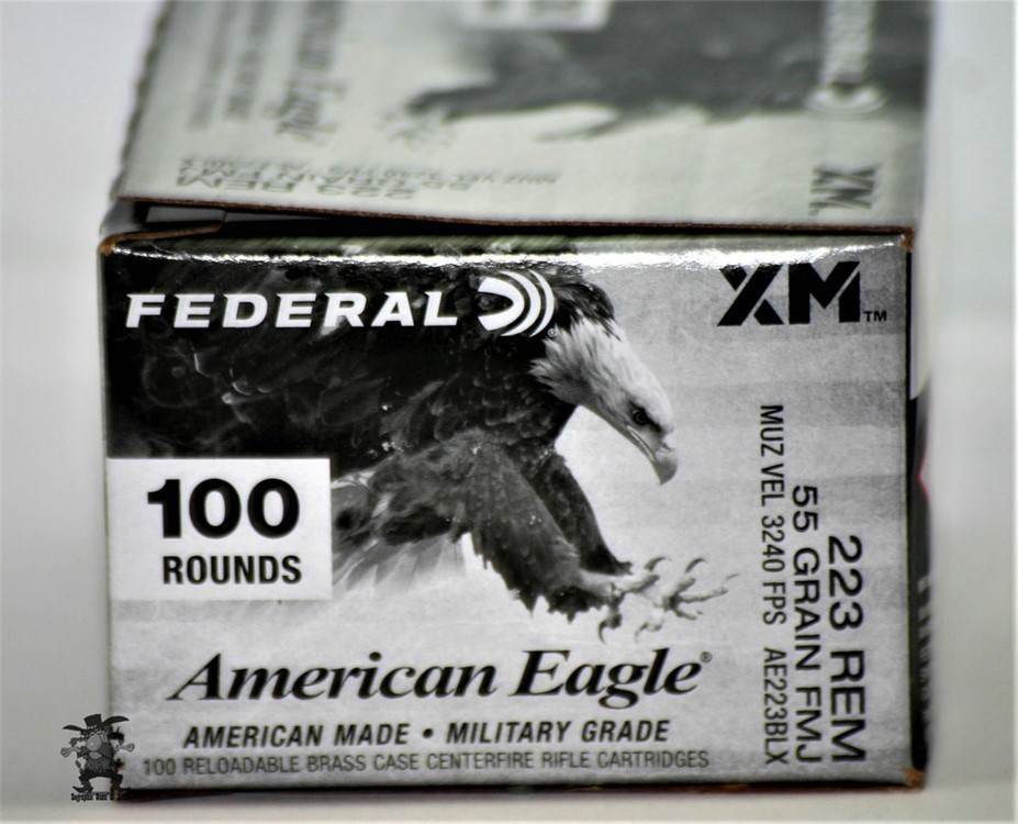 AMERICAN EAGLE XM 223 REM 55 Grain FMJ MILITARY GRADE 100 RDS BULK 223-img-0