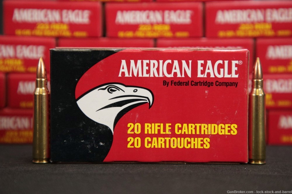 500x .223 Rem. Ammunition 55 Grain FMJ-BT Bullets American Eagle-img-2