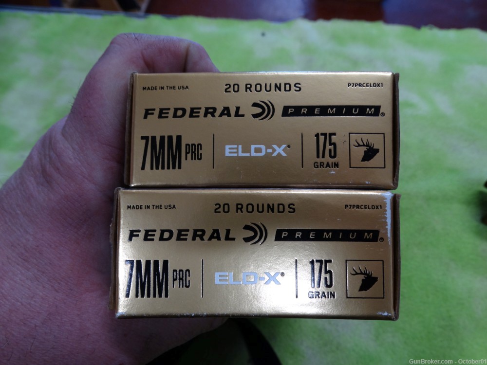 2 boxes Federal Premium 7mm PRC. 175gr. ELD-X #P7PRCELDX1 40 Rounds New -img-0