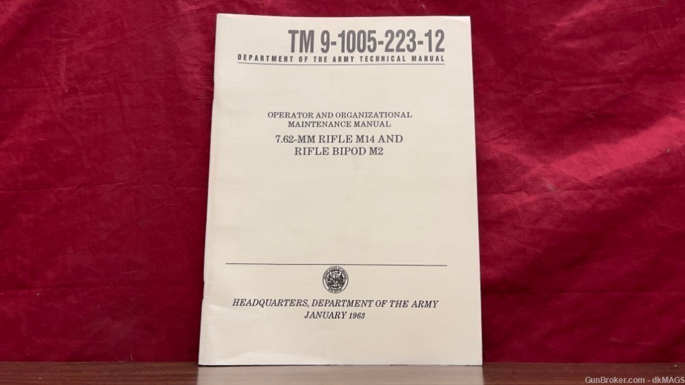 TM 9-1005-223-12 Army M14 M1A M2 Bipod Operator Manual Book -img-0