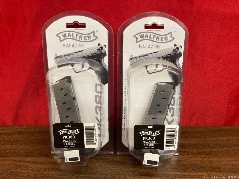 2 Walther PK380 8rd .380 Factory Magazines-img-0