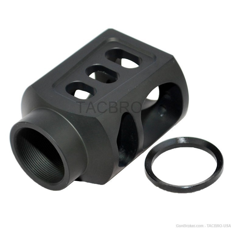 TACBRO Black Kel-Tec KSG 15/16x32 TPI Thread Pitch Muzzle Brake With Washer-img-1