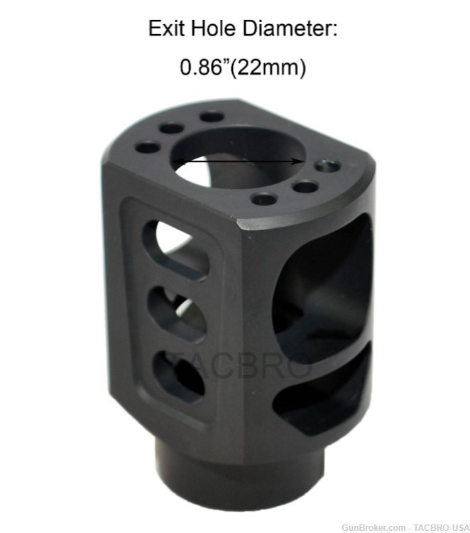 TACBRO Black Kel-Tec KSG 15/16x32 TPI Thread Pitch Muzzle Brake With Washer-img-3