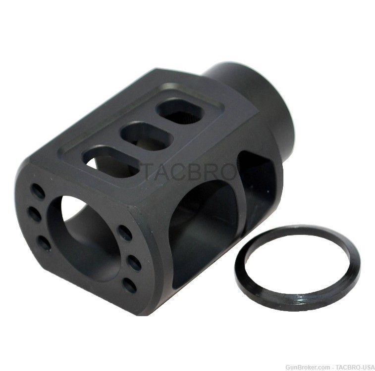 TACBRO Black Kel-Tec KSG 15/16x32 TPI Thread Pitch Muzzle Brake With Washer-img-0