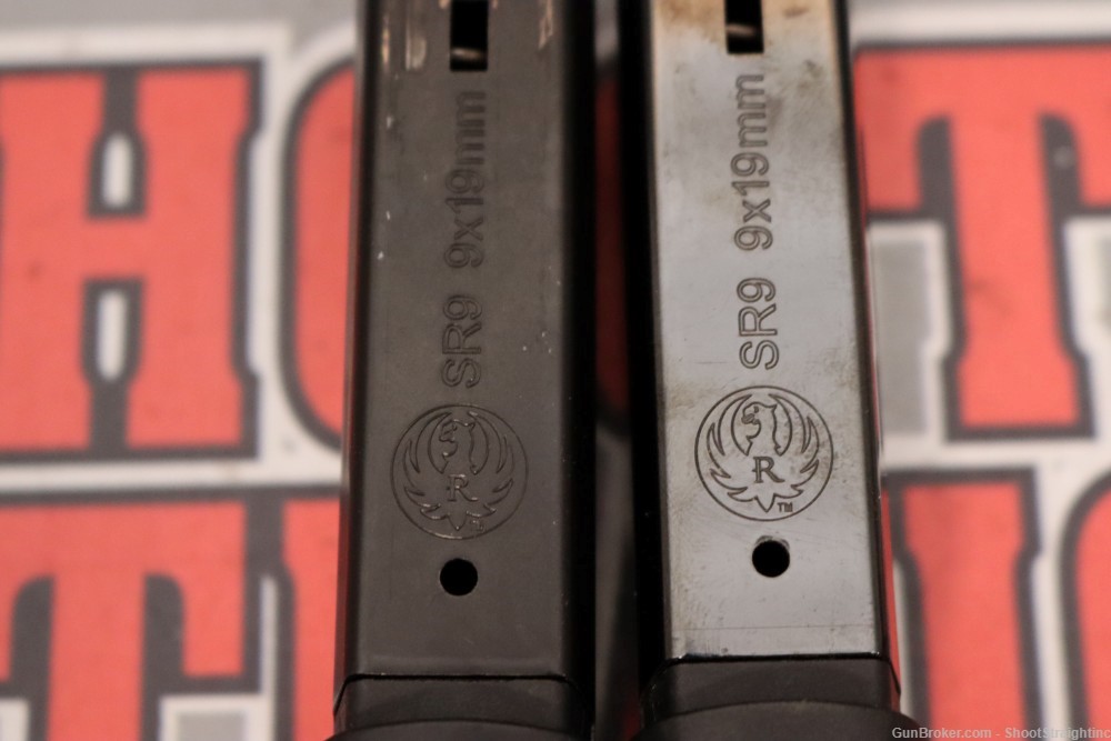 Lot O' Two (2) Ruger SR9 Compact 10rd 9mm Magazines (OEM)-img-3