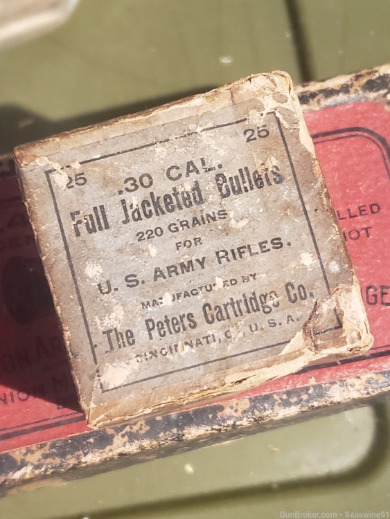 Antique peters box 220 GR nickel jacketed bullets for u.s. army rifles krag-img-0