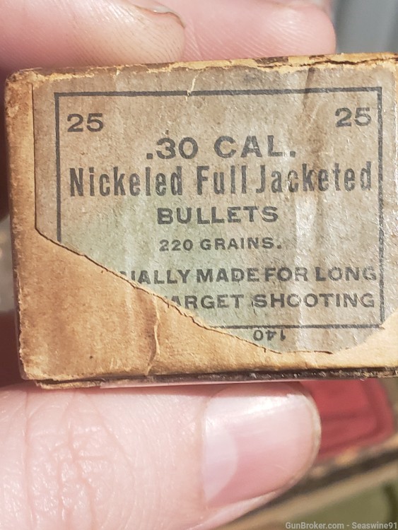 Antique peters box 220 GR nickel jacketed bullets for u.s. army rifles krag-img-5