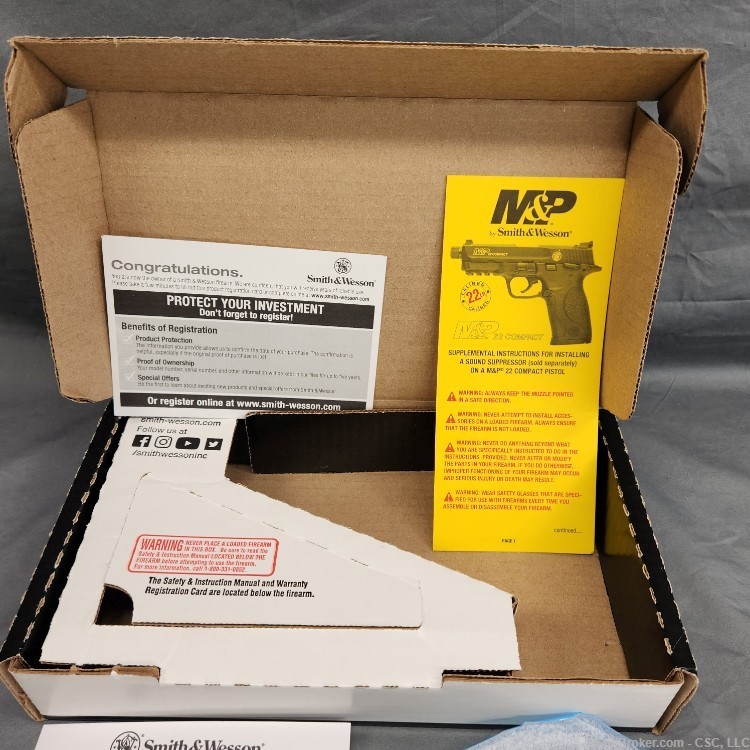 Smith & Wesson M&P22 Compact pistol 22LR suppressor ready threaded 3 mags-img-20