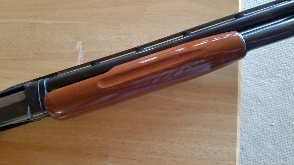 Winchester Model 12 shotgun, 30 inch full, 2 pin milled rib, custom stock, -img-2