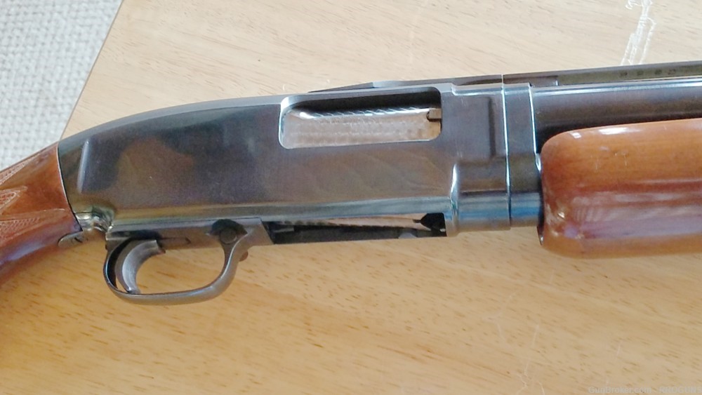 Winchester Model 12 shotgun, 30 inch full, 2 pin milled rib, custom stock, -img-1