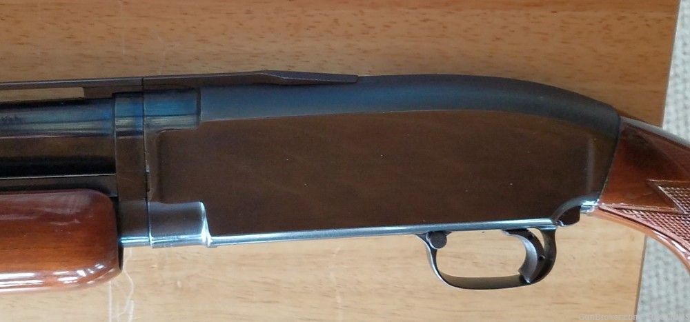 Winchester Model 12 shotgun, 30 inch full, 2 pin milled rib, custom stock, -img-12