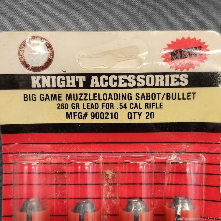 Knight Big Game muzzleloading 260gr lead sabots for 54 caliber black powder-img-1