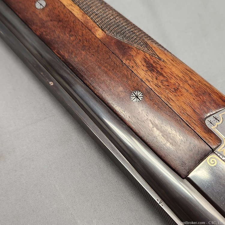 Fortuna over under 12 gauge shotgun with exquisite hand engraving 28"-img-28