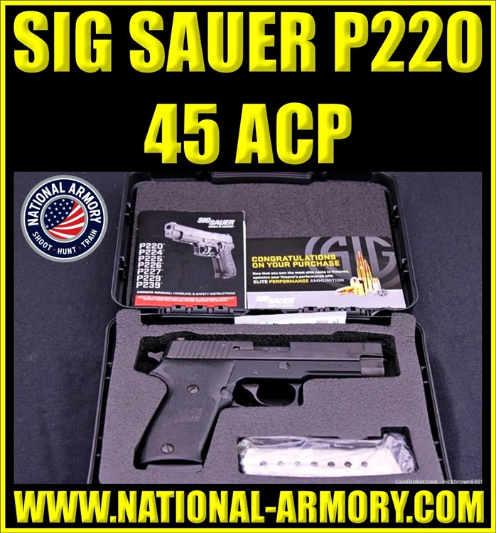 LNIB SIG SAUER P220R 45 ACP 4.4" BBL W/ FACTORY BOX 220R-45-BSS-CA 2 MAGS-img-0