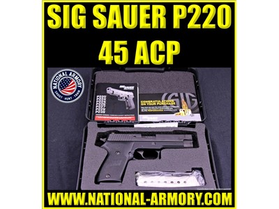 LNIB SIG SAUER P220R 45 ACP 4.4" BBL W/ FACTORY BOX 220R-45-BSS-CA 2 MAGS