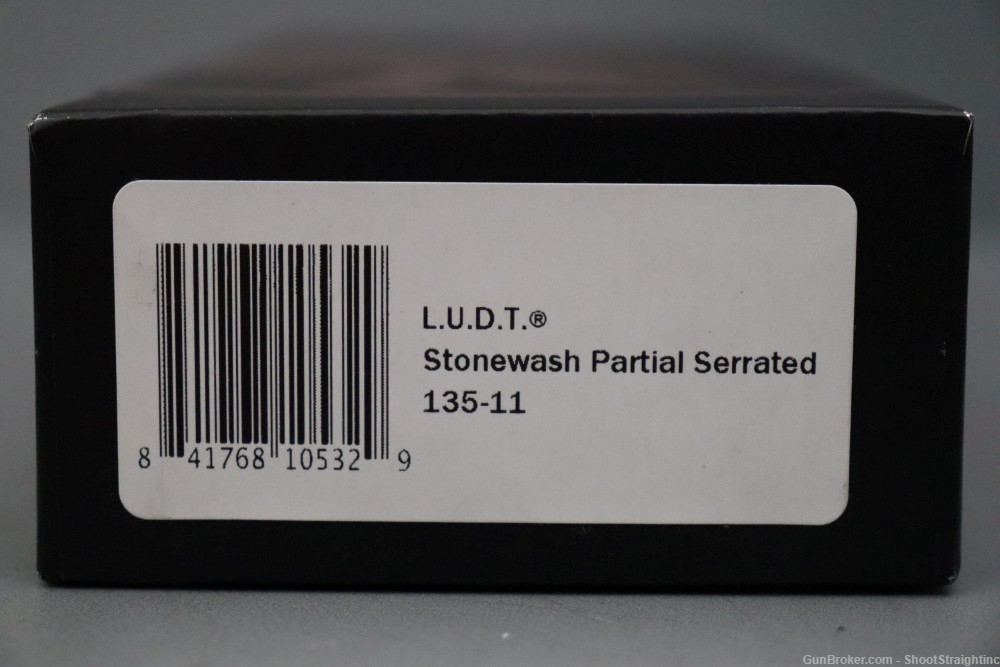 Microtech Black L.U.D.T. w/ Stonewash Partial Serrated Blade-img-11