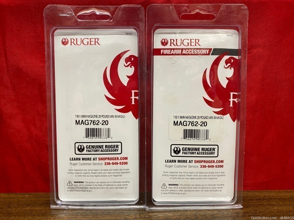 2 OEM Ruger Mini-30 7.62x39 20rd Magazines-img-7