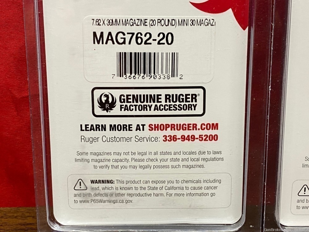 2 OEM Ruger Mini-30 7.62x39 20rd Magazines-img-9