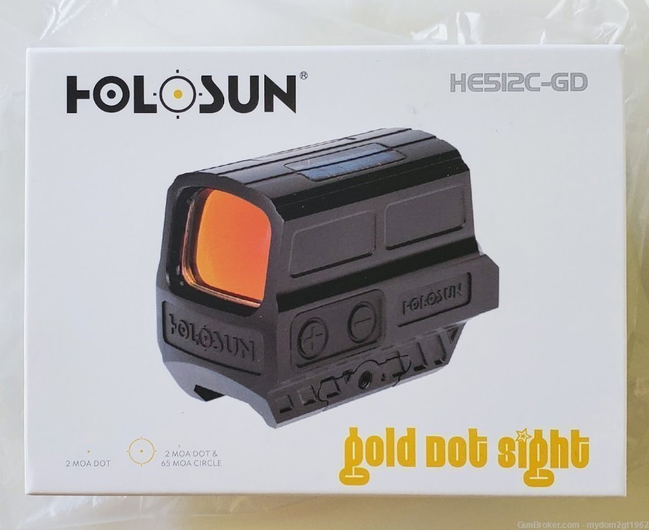 Holosun HE512C-GD Gold Multi-Reticle Circle Dot Enclosed Reflex Sight+Bonus-img-6