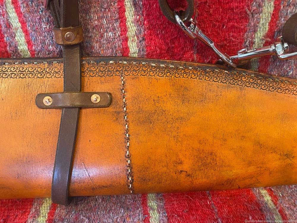 Custom Leather Saddle Scabbard for Winchester Model 94, Marlin 336 Carbines-img-7