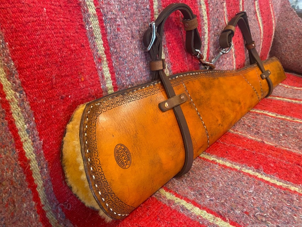 Custom Leather Saddle Scabbard for Winchester Model 94, Marlin 336 Carbines-img-2