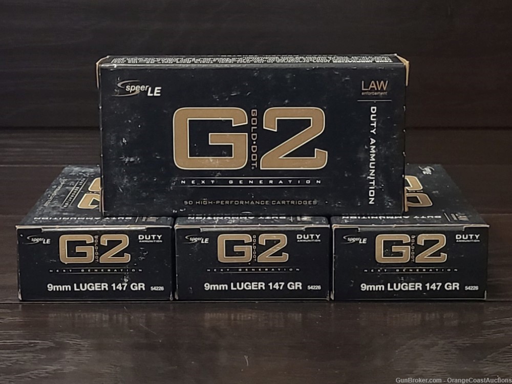 200 Rounds of Speer Law Enforcement Gold Dot G2 9mm 147gr. GDG2 Ammo-img-0