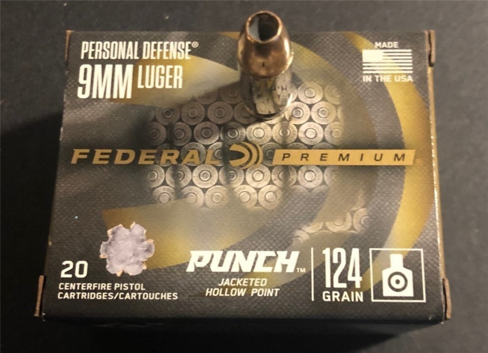 9mm Handgun Self Defense JHP Federal Punch Hollow Point Ammunition-img-0